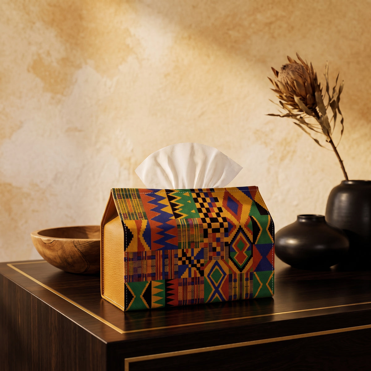 Boîte à Mouchoirs Liké Kente Flamme